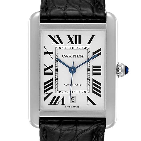 automatic cartier watch|cartier automatic stainless steel watch.